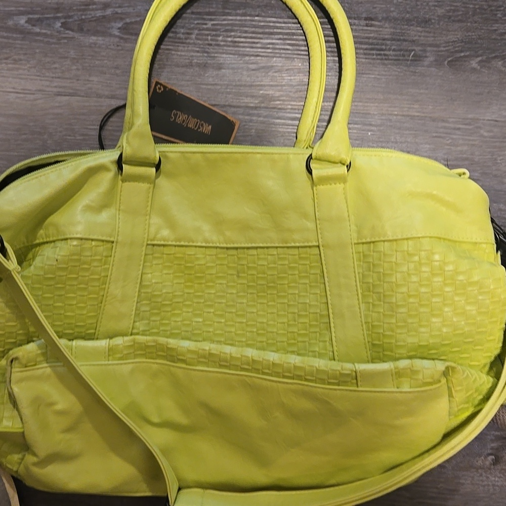 Vans Large Neon Yellow Women's Shoulder/Totes Bag Nwt - Picture 5 of 10
